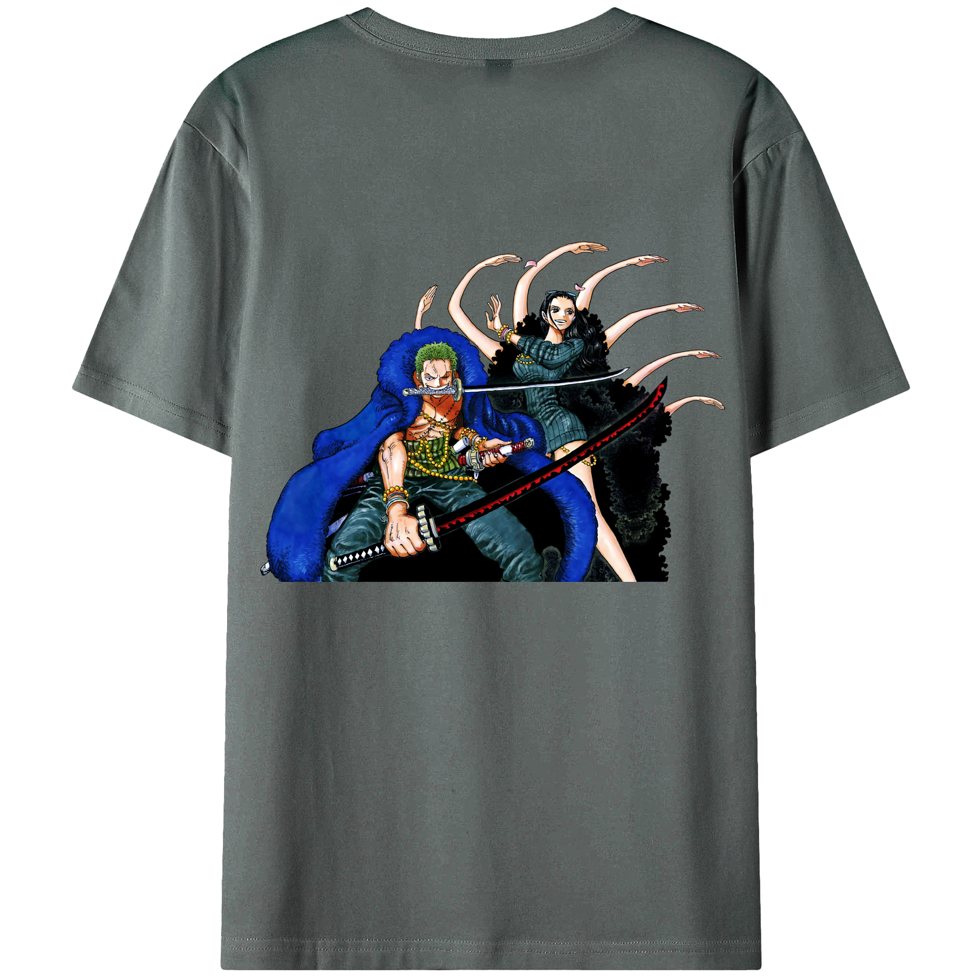 ワンピース ロロノア・ゾロ ONE PIECE Roronoa Zoro 綿100％半袖Tシャツ（背面プリント）